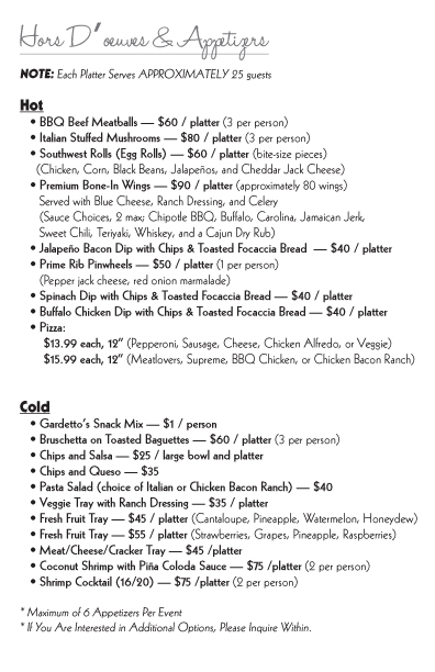 Menu Brochure Wedding Packet 12