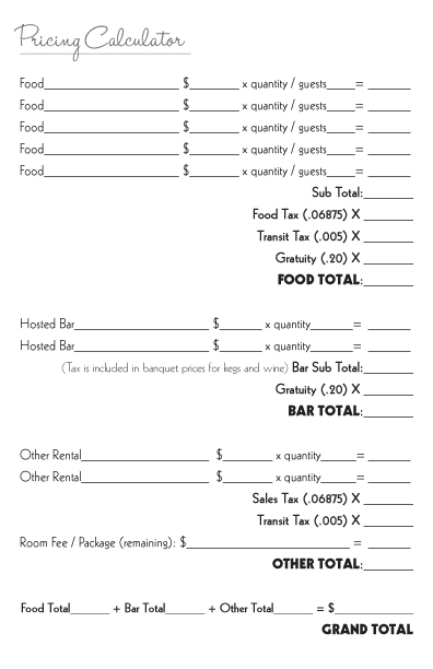 Menu Brochure Wedding Packet 17