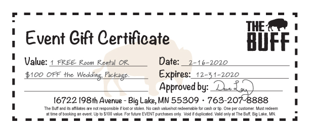 Wedding Business Gift Certificate