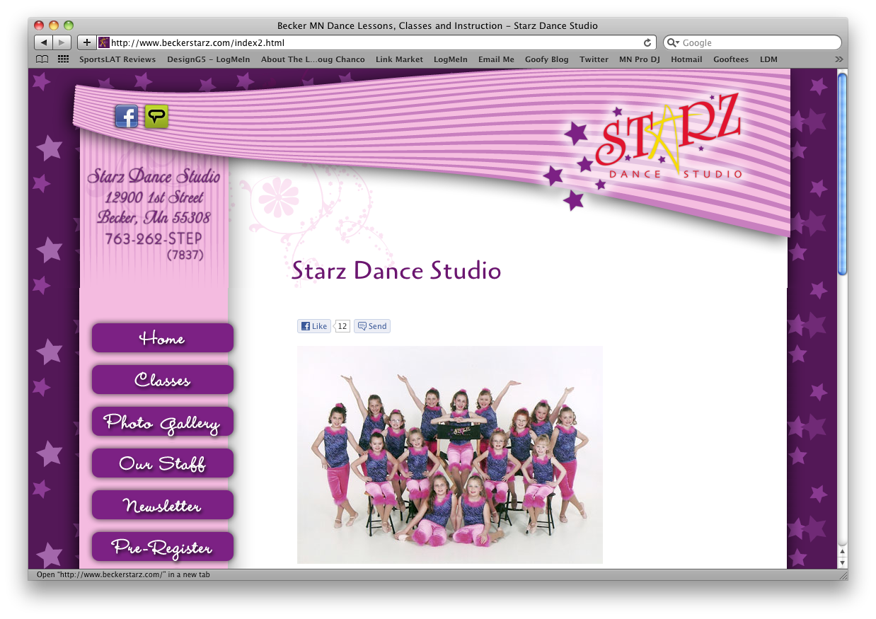 Dance Studio Web Design