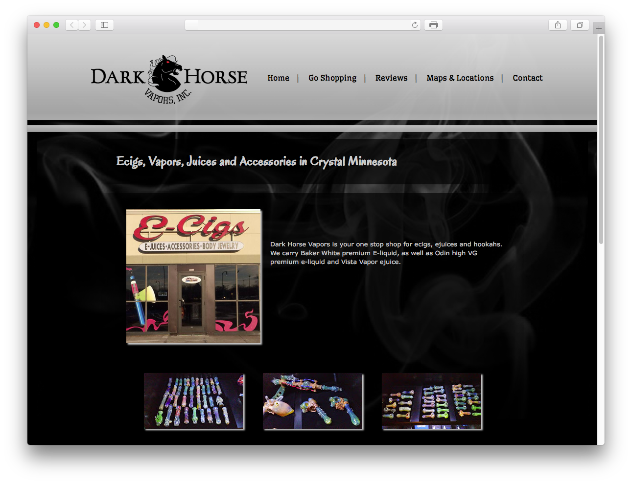 Dark Horse Vapor Web Design