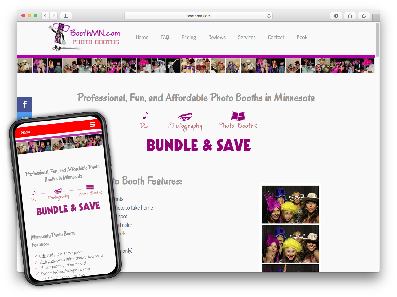 Photo Booth Web Design