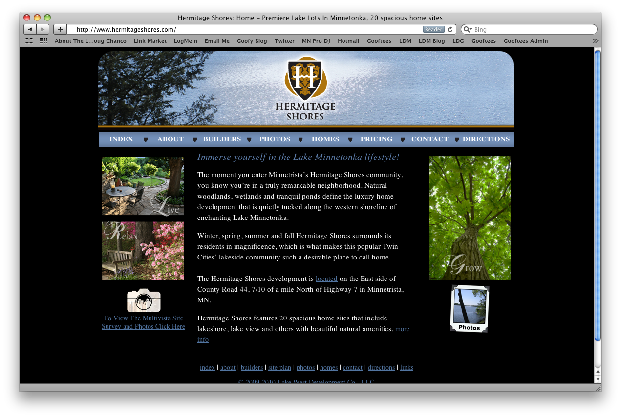 hermitage shores Web Design