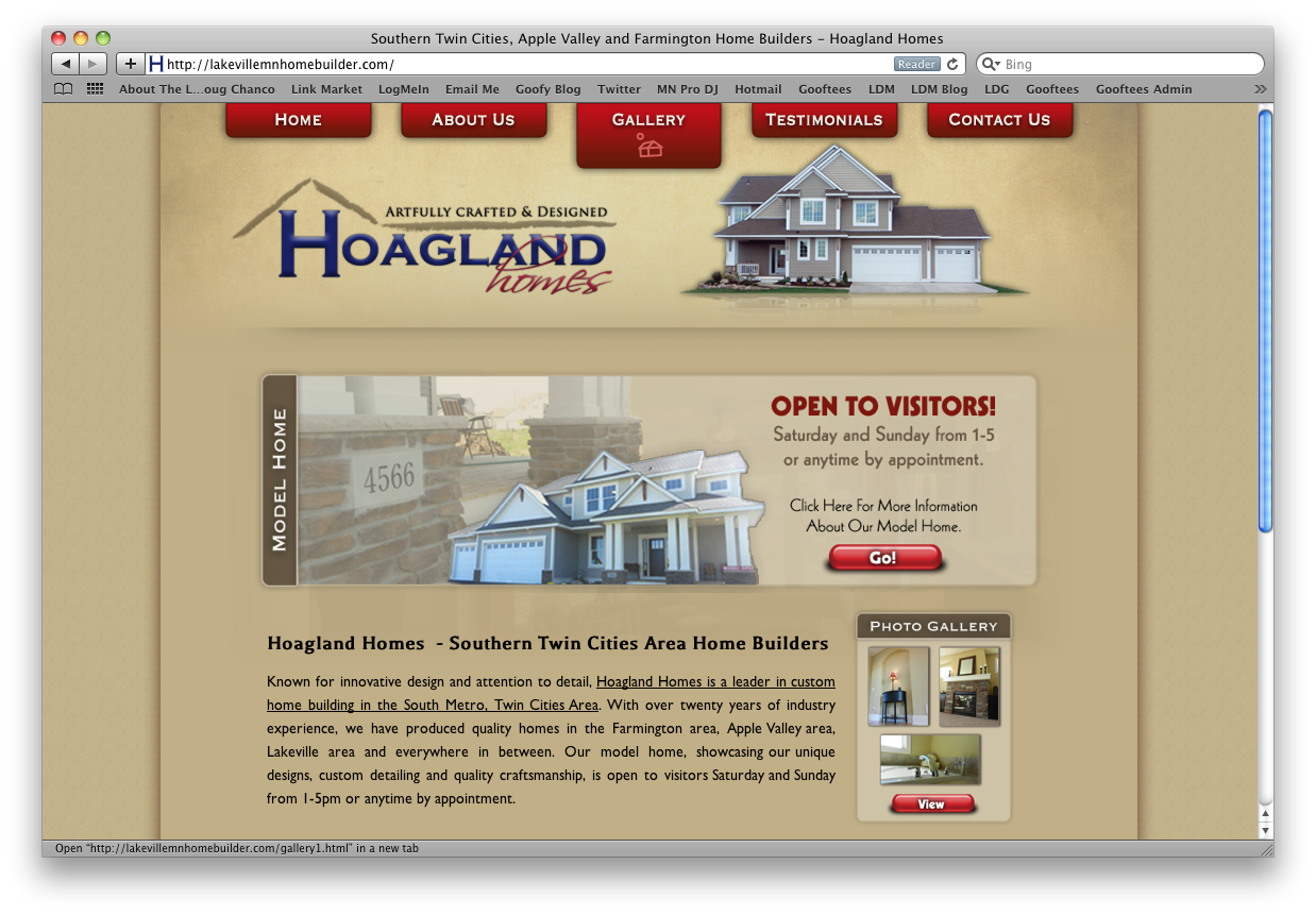 Hoagland Homes Website Design