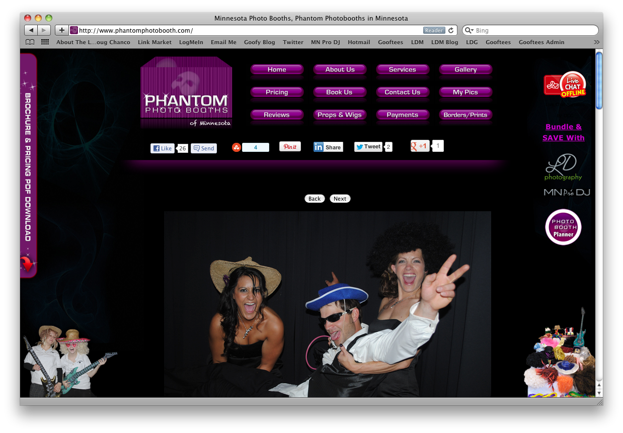 Phantom Photo Booth Web Design