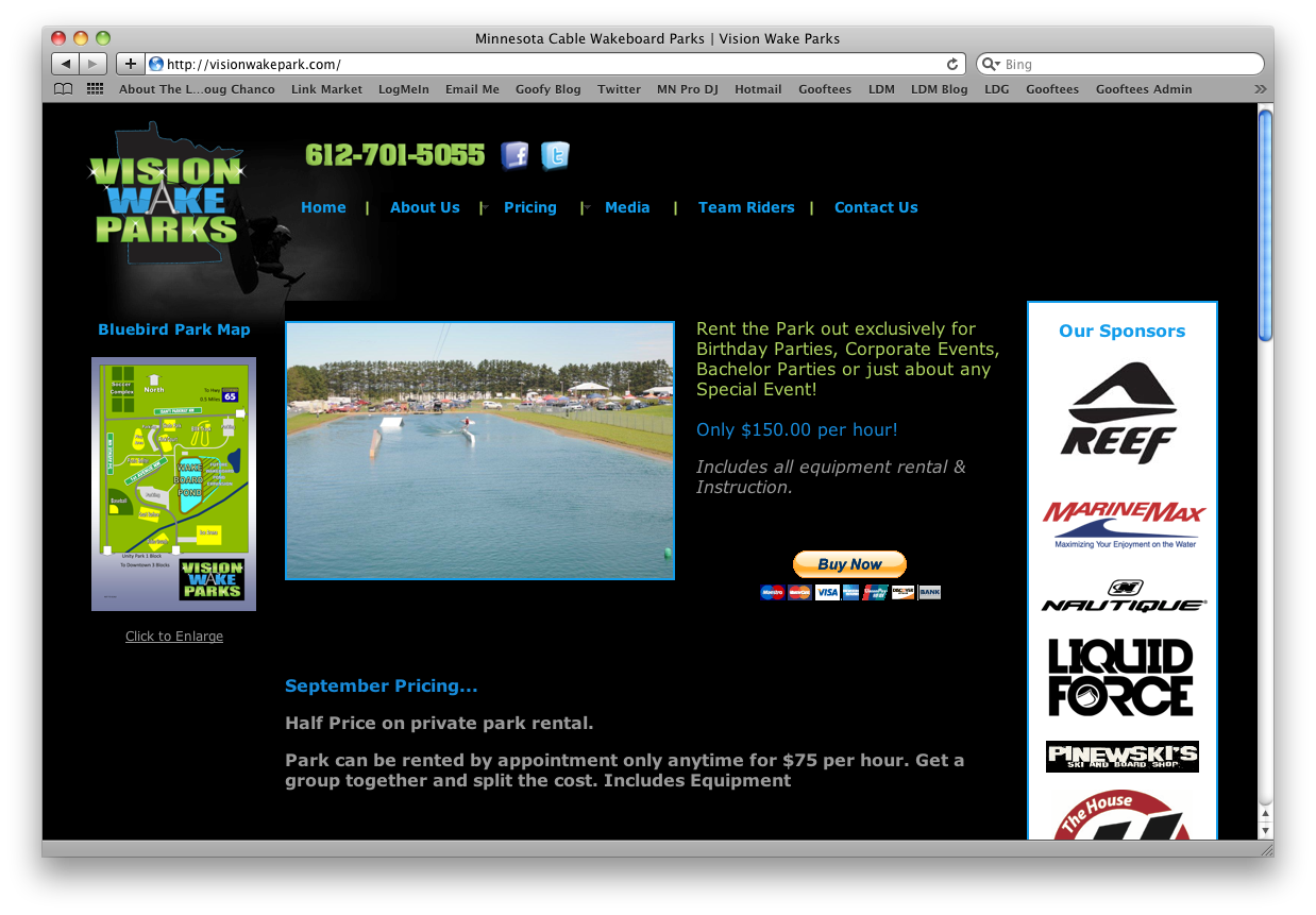 Vision Wake Parks Web Design