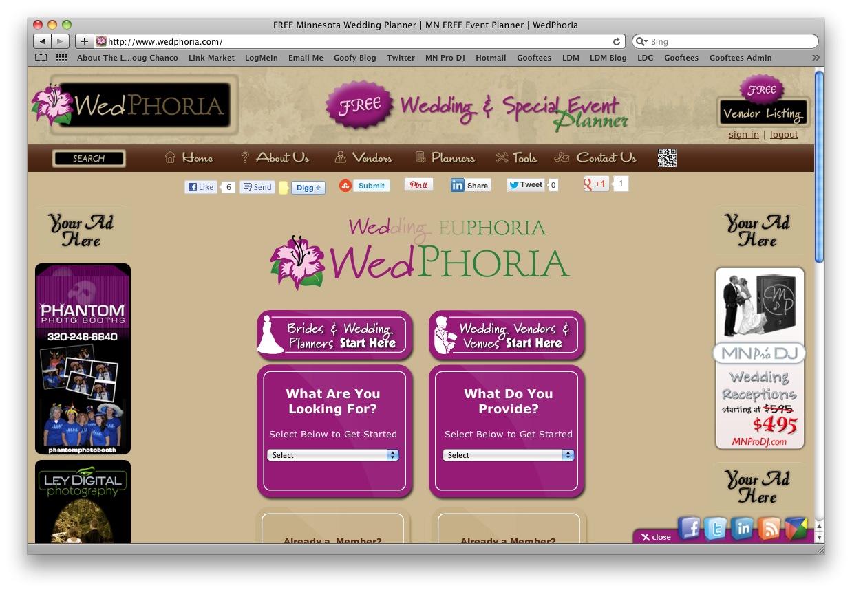 WedPhoria Site Design